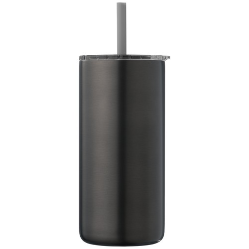 Gobelet Borealis en acier inoxydable recyclé avec paille - 475 ml