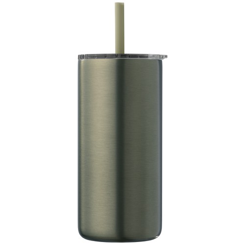 Gobelet Borealis en acier inoxydable recyclé avec paille - 475 ml