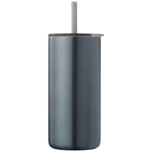 Gobelet Borealis en acier inoxydable recyclé avec paille - 475 ml