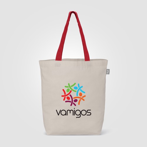 Sac shopping Tonga Essentials en coton recyclé de 142 g/m² avec anses colorées – 11 L