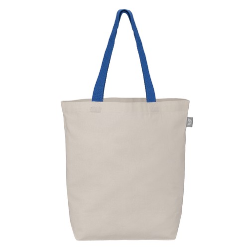 Sac shopping Tonga Essentials en coton recyclé de 142 g/m² avec anses colorées – 11 L