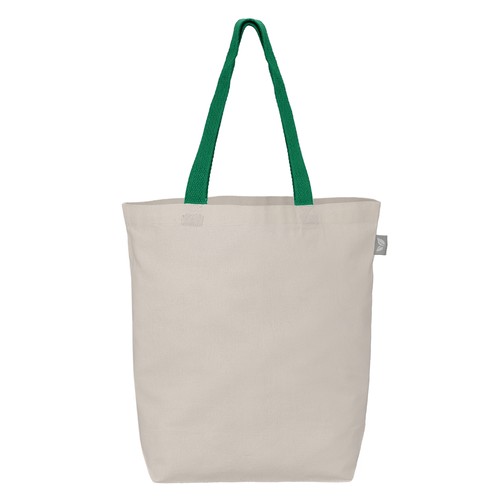 Sac shopping Tonga Essentials en coton recyclé de 142 g/m² avec anses colorées – 11 L