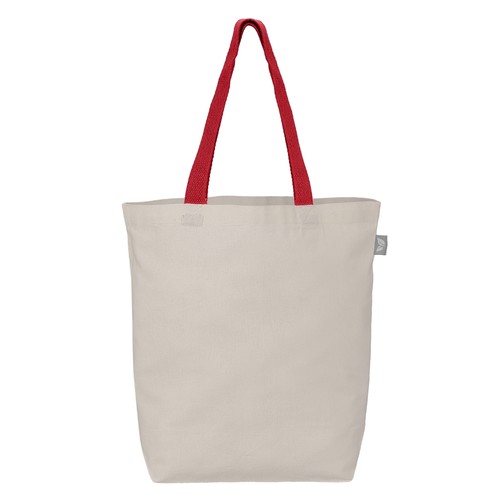 Sac shopping Tonga Essentials en coton recyclé de 142 g/m² avec anses colorées – 11 L