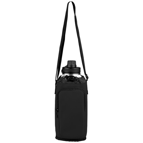 Sac porte-bouteille Malmö en PU recyclé avec poche zippée – 1,77 L