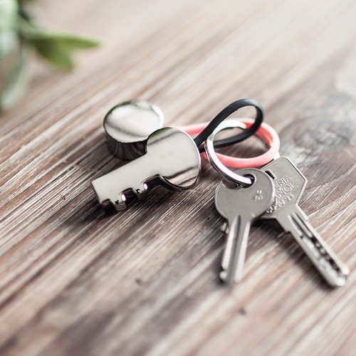 PORTE-CLES RUBBER ROUND - 4