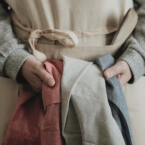 blue DELANTAL WATERFALL