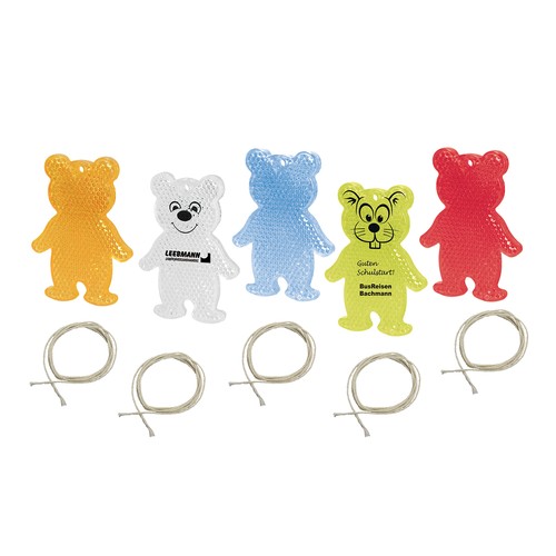 Figurine réfléchissante "Ours" personnalisé, sans impression de motif