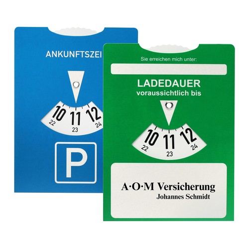 Disque personnalisé pour lire le temps de chargement pour voiture électrique pour l'Allemagne