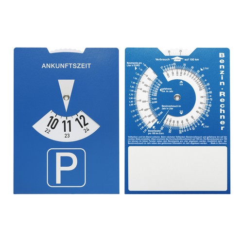 Disque de stationnement allemand en carton avec calculatrice pour essence - 2