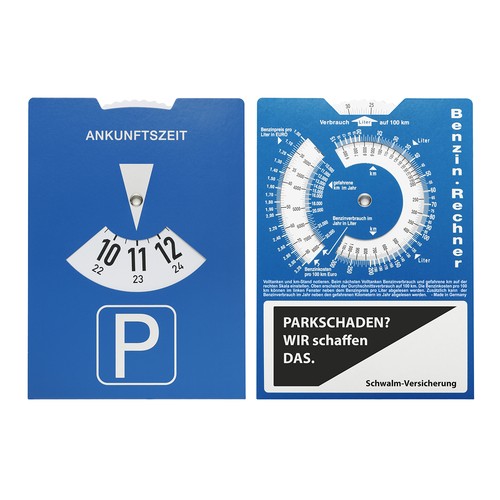 Disque de stationnement allemand en carton personnalisé avec calculatrice pour essence