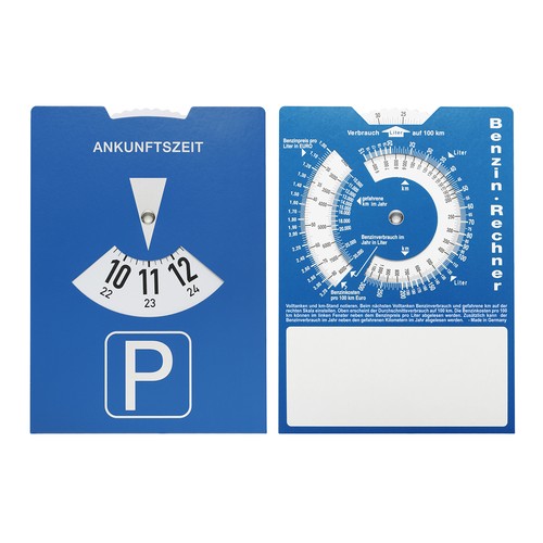 Disque de stationnement allemand en carton avec calculatrice pour essence - 2