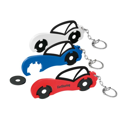 Porte-clés jeton 1 € "personnalisé" "voiture