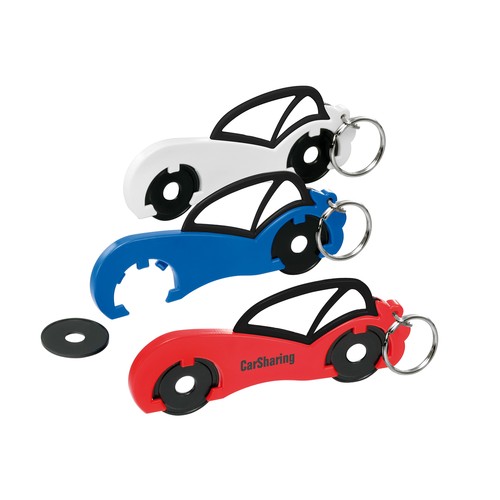 Porte-clés jeton 1 € "voiture" personnalisé