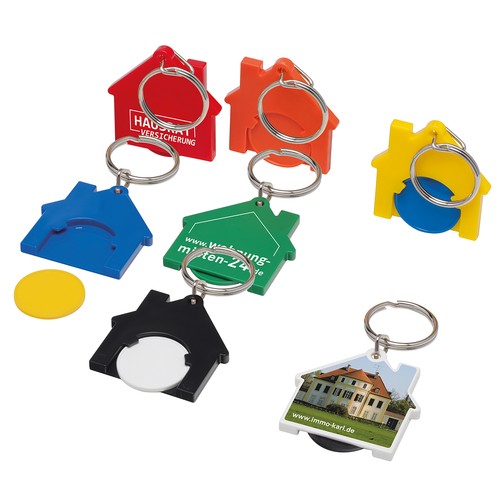Porte-clés jeton1€ "Maison" personnalisé