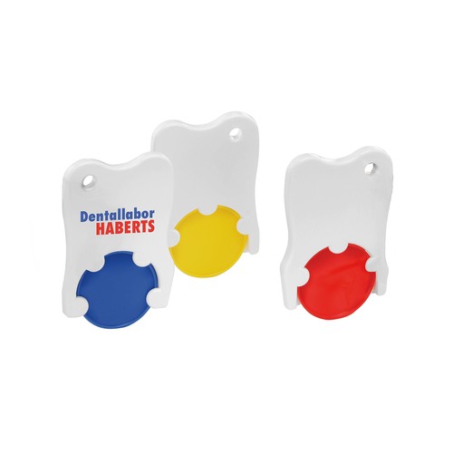 Porte-clés jeton1€ "dent" - 1