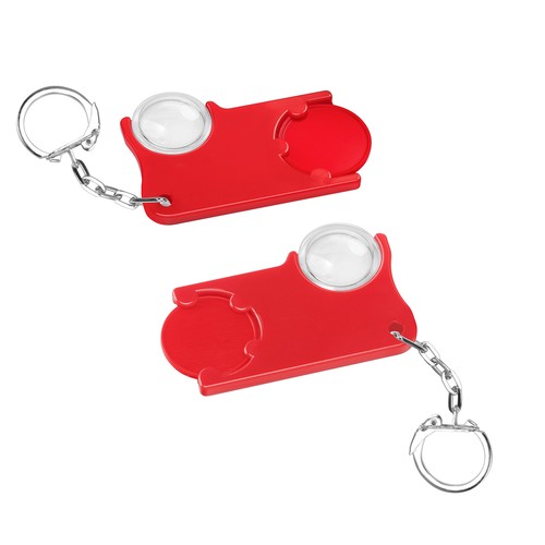 Porte-clés jeton1€ avec loupe - 2