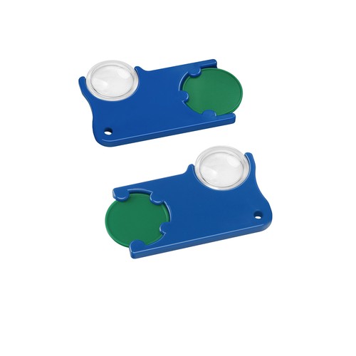 Porte-clés jeton1€ avec loupe - 2