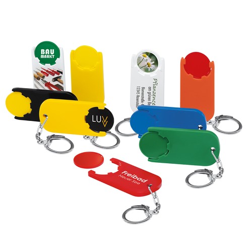 Porte-clés jeton 1€ personnalisé "Alpha
