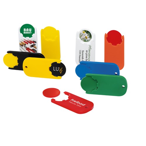 Porte-clés jeton 1€ "Alpha" personnalisé