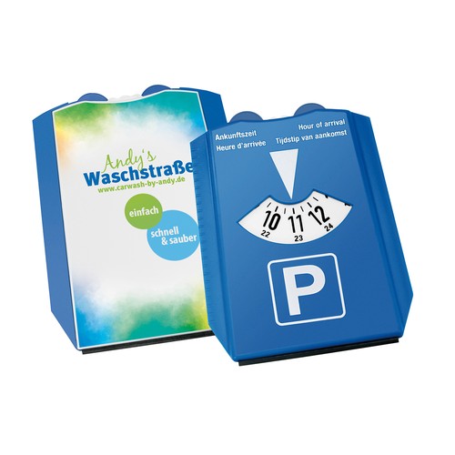 Disque de stationnement et grattoir personnalisé "Alpha Duo