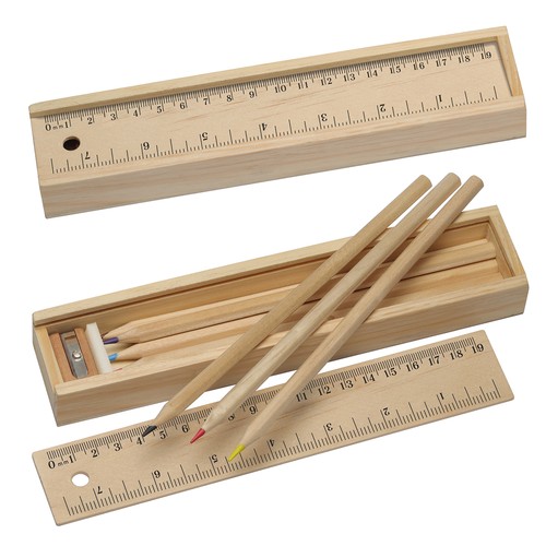 Ensemble de crayons de couleur dans une boîte en bois - 2