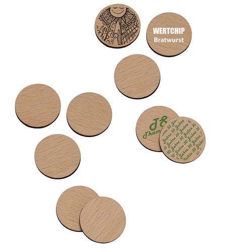 Jeton 1€ en bois - 1