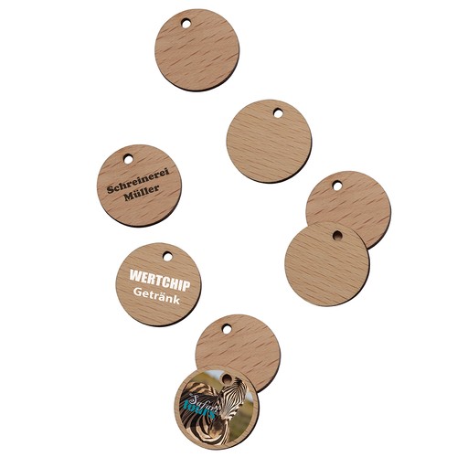 Jeton 1€ en bois - 1