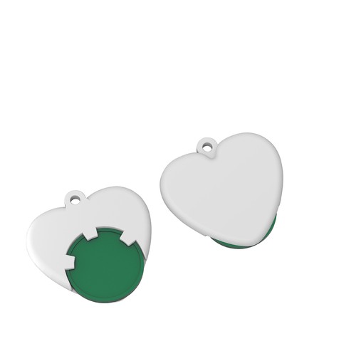 Porte-clés jeton 1€ "cœur" - 2