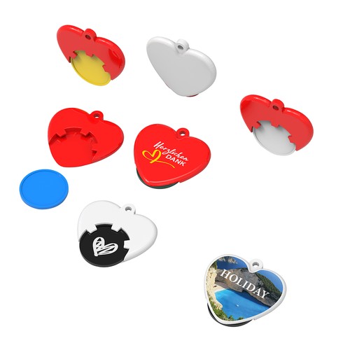 Porte-clés jeton 1€ "cœur" personnalisé