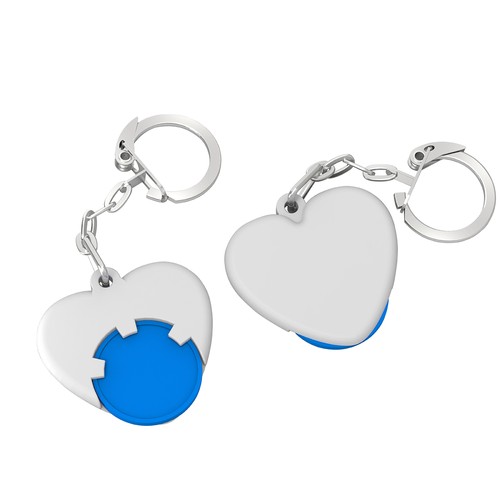 Porte-clés jeton 1€ "cœur" - 2