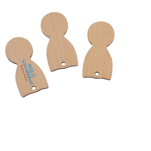 Jeton pour caddie en bois personnalisé