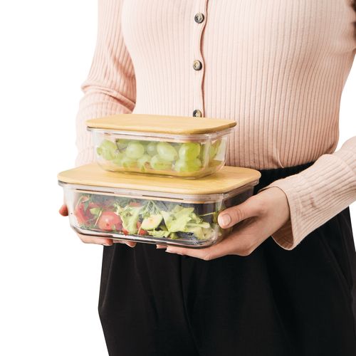 Boîte à déjeuner ROSILI M, avec couvercle en bambou: capacité env. 350 ml - 6