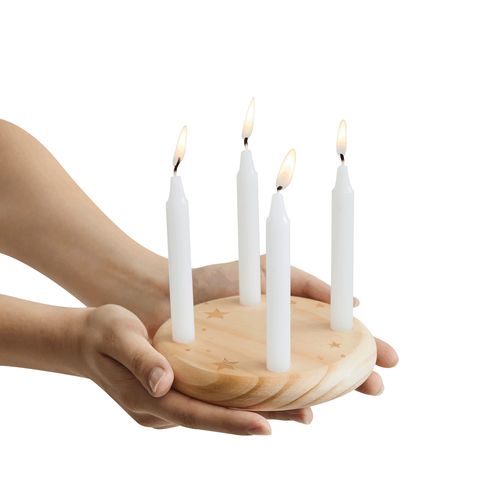 Petite couronne de l’Avent en bois 4-CHRISTMAS - 8