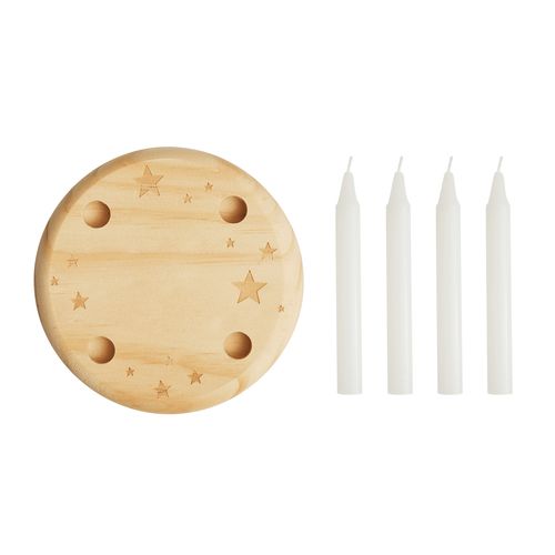 Petite couronne de l’Avent en bois 4-CHRISTMAS - 3