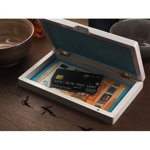 Boîte à billets en bois thumbnail 4