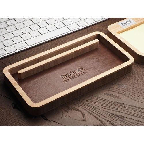Wooden desk organiser