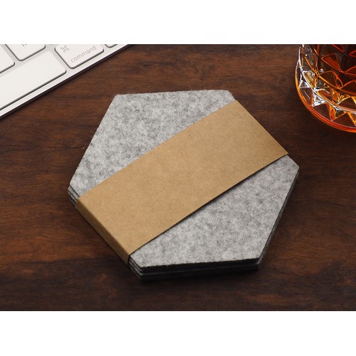 Set of 4 felt coasters