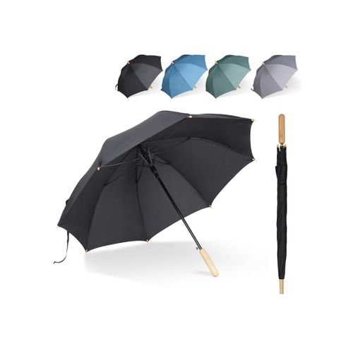 Parapluie bâton 25” en R-PET. Poignée droite, ouverture automatique