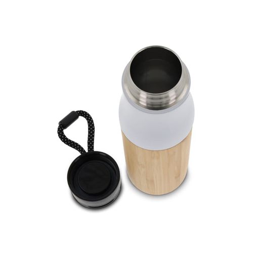 Bouteille isotherme avec dragonne et partie extérieur bambou 500ml - 4