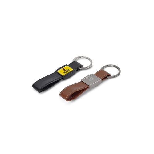 Porte-clés en cuir véritable et métal - 1