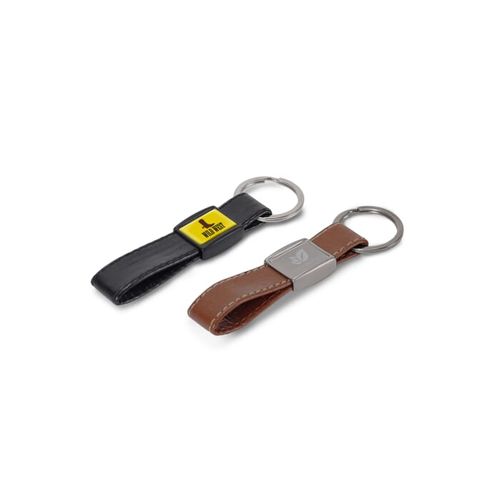 Porte-clés en cuir artificiel et métal - 1