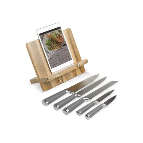 Support livre de cuisine avec 5 couteaux - 5