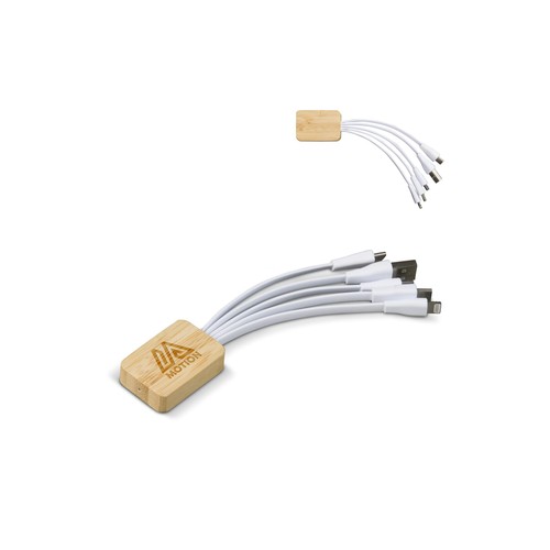 Câble de recharge bambou et R-PET personnalisé