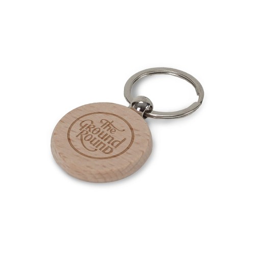 Porte-clé rond en bois Ø40mm - 1