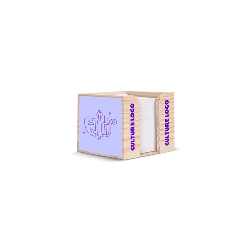 Boîte cube en papier bois personnalisée, avec papier recyclé 10x10x8.5cm