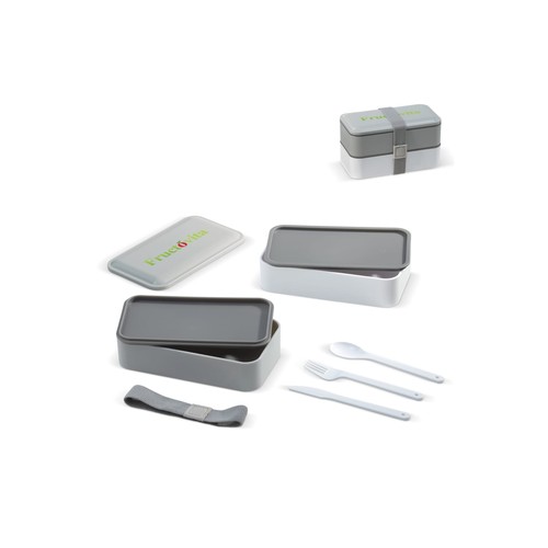 Boîte à bento personnalisée avec couverts 1250ml