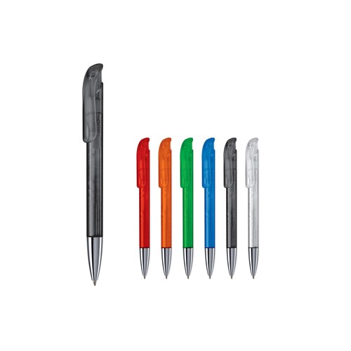 Stylo bille Atlas transparent et pointe métal personnalisé
