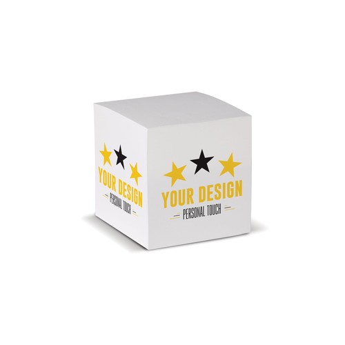 Bloc cube papier blanc 9x9x9cm personnalisé