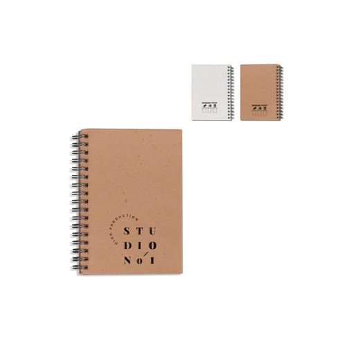Cahier à spirale en papier semences personnalisé