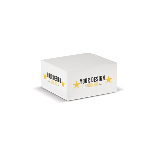 Cube papier blanc 10x10x5cm personnalisé